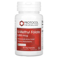 Protocol for Life Balance, 5-Methylfolat, 5.000 mcg, 50 pflanzliche Kapseln