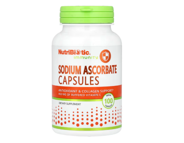 NutriBiotic, Immunity, Sodium Ascorbate, Immunität, Natriumascorbat, 10 vegane Kapseln