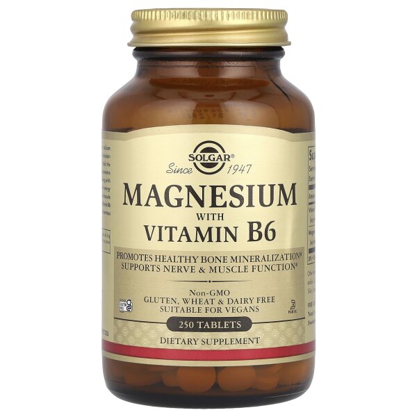Solgar, Magnesium mit Vitamin B6, 250 Tabletten