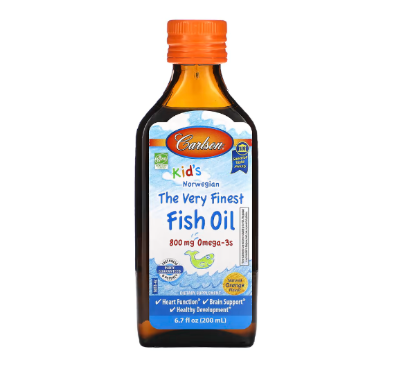 Carlson, Kid‘s Norwegian, The Very Finest Fish Oil, feines Fischöl für Kinder, natürlicher Orangengeschmack, 200 ml