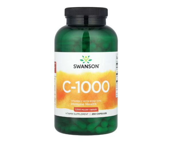 Swanson, C-1000, Vitamin C mit Hagebutten, 1.000 mg, 250 Kapseln