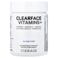 Codeage, Clearface Vitamins+, Vitaminpräparat zur Haut- und Gesichtspflege, 90 Kapseln