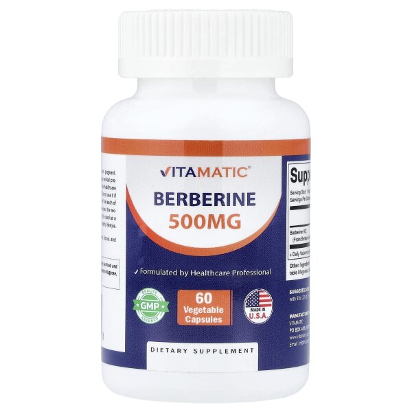 Vitamatic, Berberin, 500 mg, 60 pflanzliche Kapseln