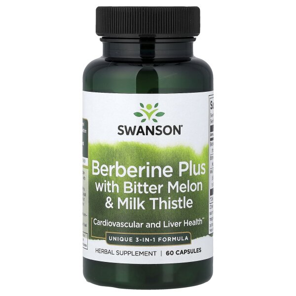 Swanson, Berberine Plus mit Bittermelone und Mariendistel, 60 Kapseln
