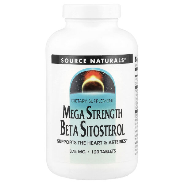 Source Naturals, Mega Strength Beta Sitosterol, Beta-Sitosterol, extra stark, 375 mg, 120 Tabletten