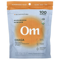 Om Mushrooms, Chaga, zertifiziertes Bio-Pilzpulver, 200 g