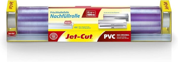 Jet-Cut Nachfüllrolle Für Edelstahl Dispenser, Gastronomie 45 Cm X 500 M, Pvc Transparent