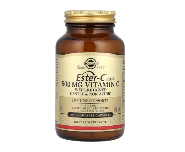 Solgar, Ester-C Plus, Vitamin C, 500 mg, 100 pflanzliche Kapseln