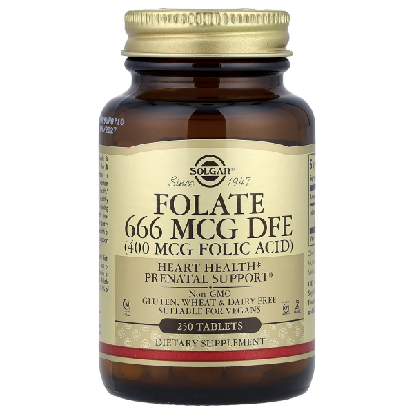 Solgar, Folat, 400 mcg, 250 Tabletten - DE Versand