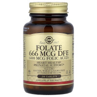 Solgar, Folat, 400 mcg, 250 Tabletten - DE Versand