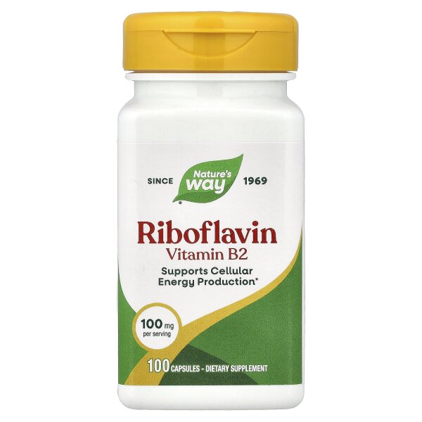 Natures Way, Riboflavin, Vitamin B2, 100 mg, 100 Kapseln