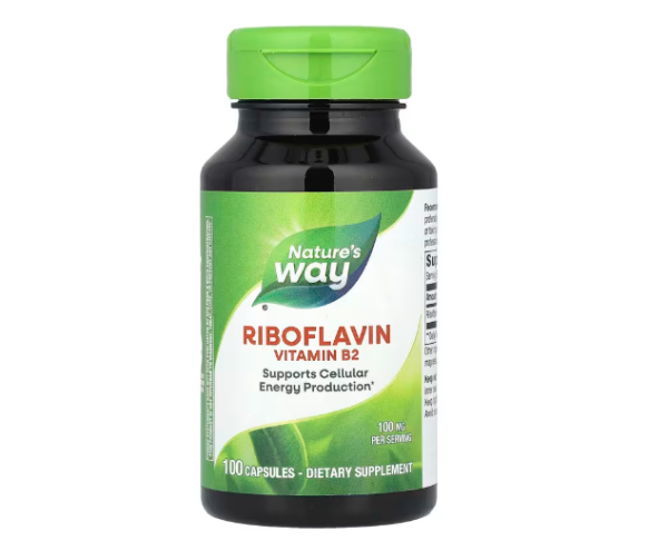 Natures Way, Riboflavin, Vitamin B2, 100 mg, 100 Kapseln