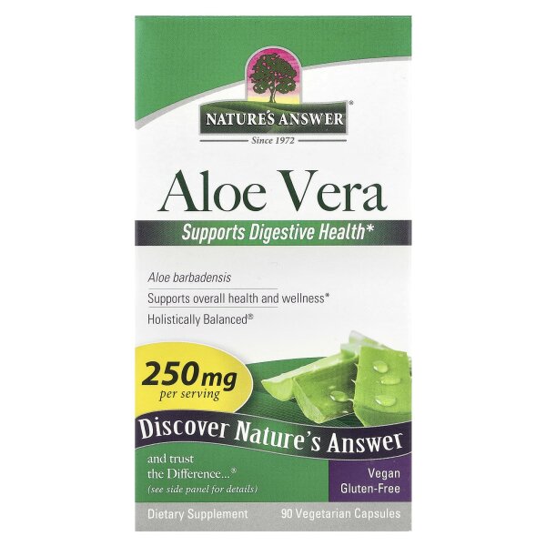 Natures Answer, Aloe Vera Phytogel, 250 mg, 90 vegetarische Kapseln