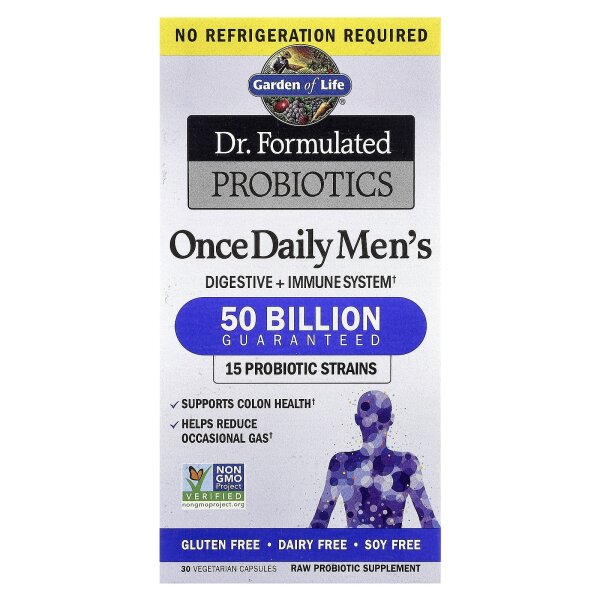 Garden of Life, Dr. Formulated Probiotics, Probiotika für Männer einmal täglich, 50 Milliarde, 30 vegetarische Kapseln