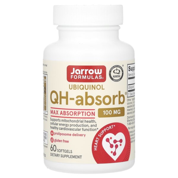 Jarrow Formulas, Ubiquinol QH-Absorb, Ubichinol, maximale Aufnahme, 100 mg, 60 Weichkapseln