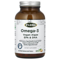 Flora, Omega-3, vegane Algen mit EPA und DHA, 60...