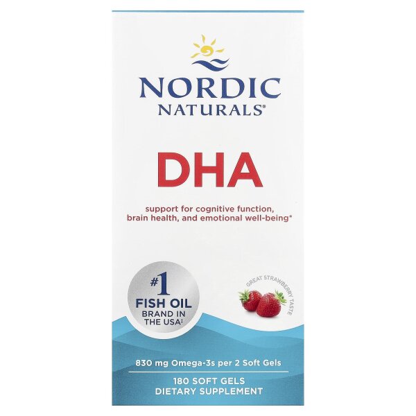 Nordic Naturals, DHA, Erdbeere, 180 Weichkapseln