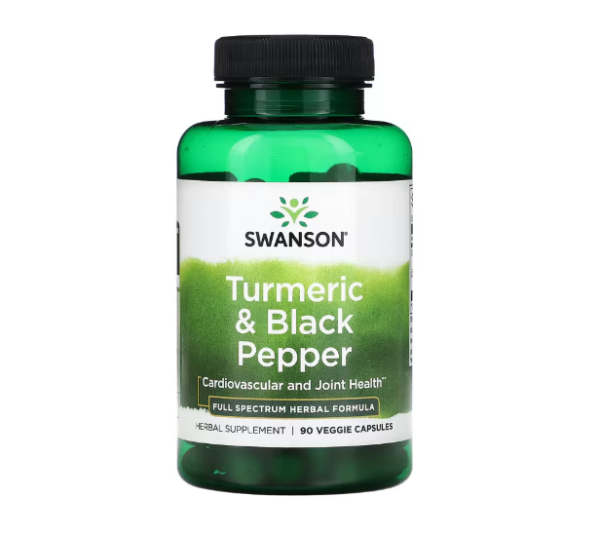 Swanson, Kurkuma und schwarzer Pfeffer, 90 pflanzliche Kapseln