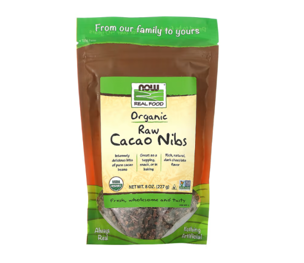 NOW Foods, Real Food, Organic Raw Cacao Nibs, 227 g