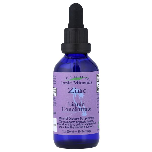 Eidon Ionic Minerals, Zinc, Liquid Concentrate, Zink, flüssiges Konzentrat, 7,5 mg, 60 ml