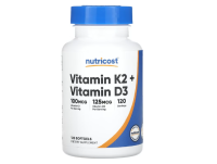 Nutricost, Vitamin K2 + Vitamin D3, 120 Weichkapseln