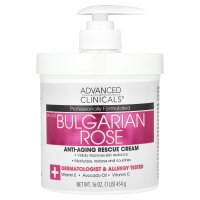 Advanced Clinicals, Anti-Aging Rescue Cream, bulgarische Rose, 454 g