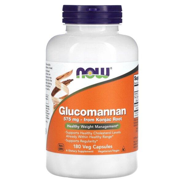 NOW Foods, Glucomannan, 1.725 mg, 180 pflanzliche Kapseln (575 mg pro Kapsel)