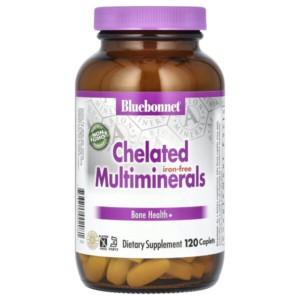 Bluebonnet Nutrition, Chelatierte Multimineralien, ohne Eisen, 120 Kapseln