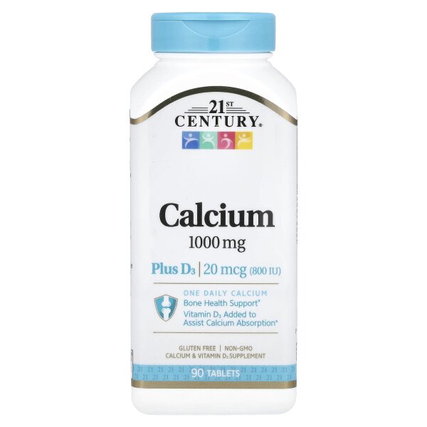 21st Century, Calcium Plus D3, 1.000 mg, 90 Tabletten