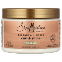 SheaMoisture, Curl & Shine Hair Masque, Kokosnuss und Hibiskus, 326 g