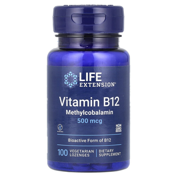 Life Extension, Vitamin B12, Methylcobalamin, 500 mcg, 100 Lutschtabletten