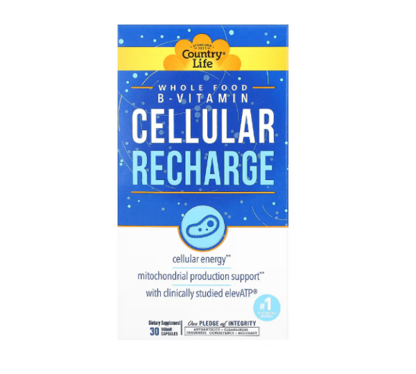 Country Life, Cellular Recharge, Vitamine zum Aufladen der zellulären Energie, 30 vegane Kapseln