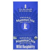 Mamma Chia, Bio-Chia-Squeeze, Vitalitäts-Snack, wilde Himbeere, 8 Squeezen, je 99 g