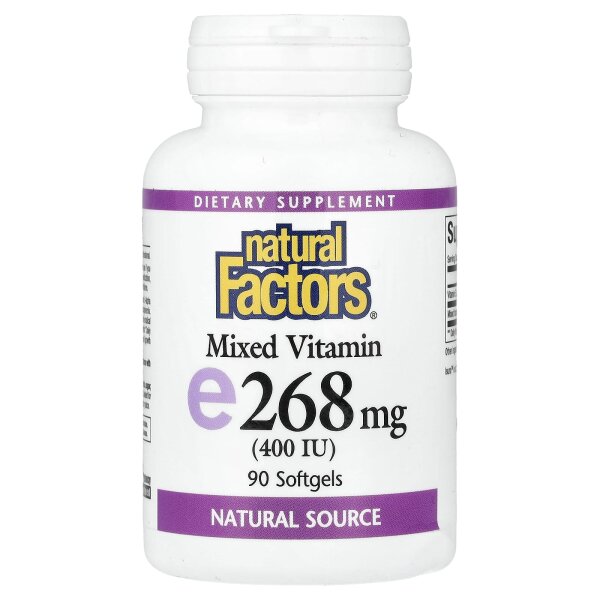 Natural Factors, Gemischtes Vitamin E, 268 mg (400 IU), 90 Weichkapseln