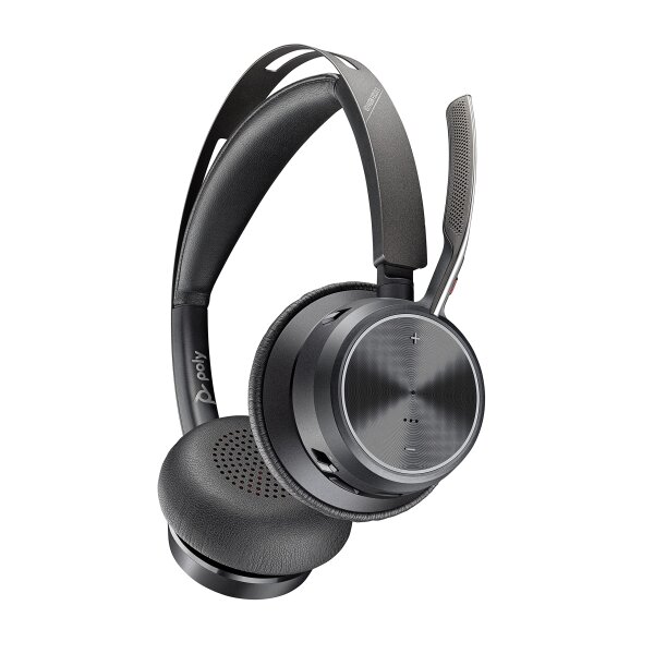 Poly - Voyager Focus 2 UC USB-A Headset (Plantronics) Bluetooth Dual-Ear (Stereo) Headset with Boom Mic - USB-A PC/Mac Compatible - Active Noise Canceling - Works with Teams, Zoom & more #1
