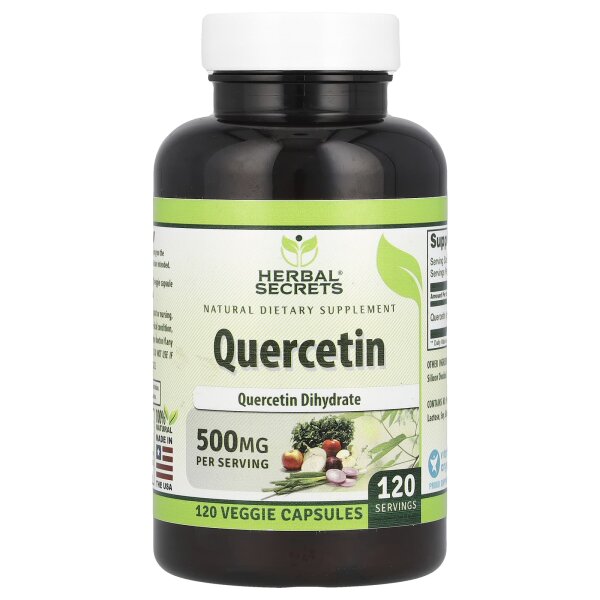 Herbal Secrets, Quercetin, 500 mg, 120 pflanzliche Kapseln