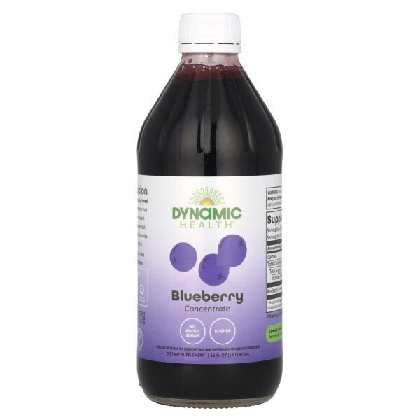 Dynamic Health, Blueberry Concentrate, Heidelbeerkonzentrat, Glas, 473 ml