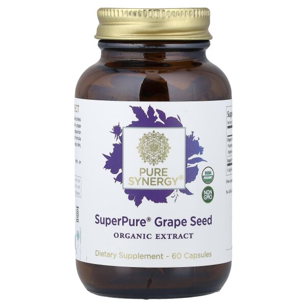 Pure Synergy, Super Pure Traubenkerne, Bio-Extrakt, 60 Kapseln