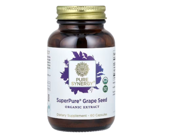 Pure Synergy, Super Pure Traubenkerne, Bio-Extrakt, 60 Kapseln