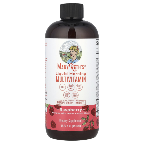 MaryRuths, Liquid Morning Multivitamin, Himbeere, 450 ml