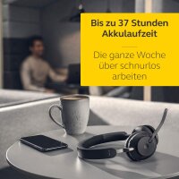 Jabra Evolve2 65 Wireless TEILDEFEKT PC Headset – Noise Cancelling UC Certified Stereo Headphones with Long-Lasting Battery – USB-C Bluetooth Adapter – Black #1