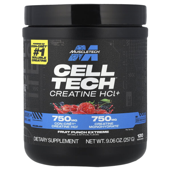 MuscleTech, Cell Tech CREAKTOR, Kreatin HCl + Kreatin, Fruit Punch Extreme, 269g