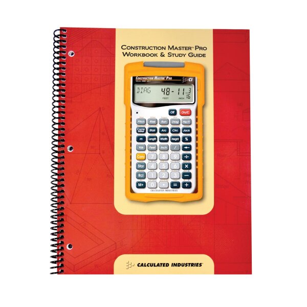Calculated Industries 2140 Construction Master Pro Workbook and Study Guide | B-WARE,  4 umfassende Abschnitte | Baustellenentwicklung | Füße, Platten, Wände | Rahmung | Finishing | Übungsprobleme, Antworten