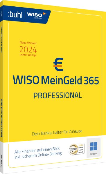 WISO Mein Geld Professional 365 (2024): Alle Finanzen auf einen Blick inkl. sicherem Online-Banking(Laufzeit 365 Tage) (WISO Software)