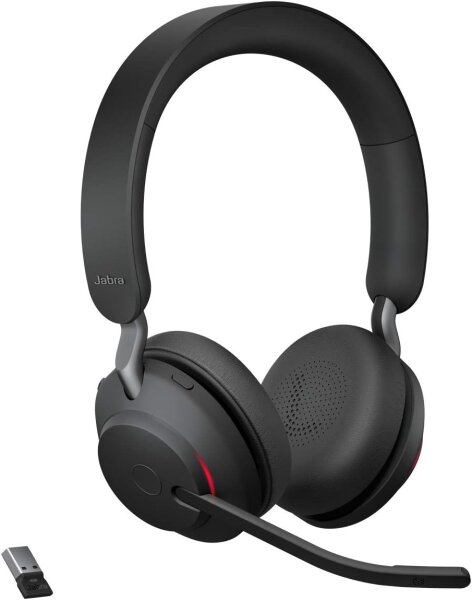 Jabra Evolve2 65 Wireless PC TEILDEFEKT Headset with Charging Stand – Noise Cancelling Microsoft Teams Certified Mono Headphones With Long-Lasting Battery – USB-C Bluetooth Adapter – Beige #1