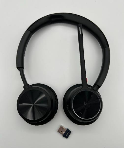Poly Voyager 4320 UC schnurloses Headset – Stereo-Kopfhörer, Noise Cancelling-Mi