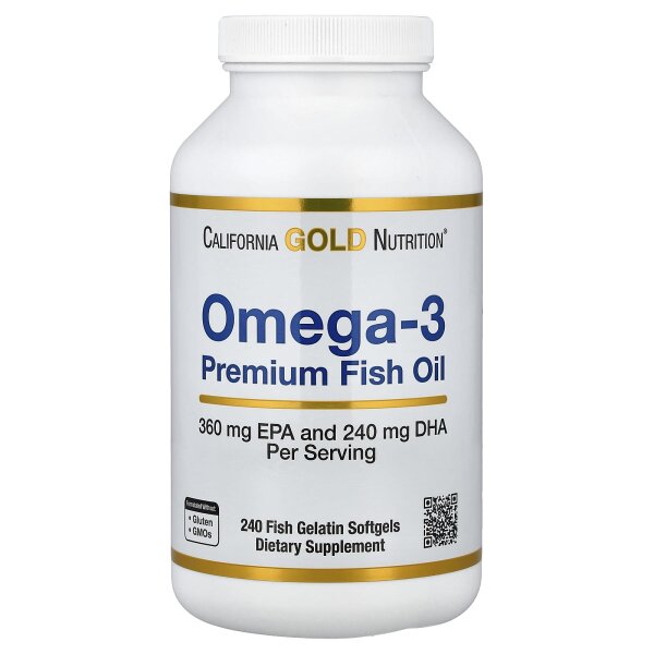 California Gold Nutrition, Omega-3, Premium-Fischöl, 240 Fischgelatine-Weichkapseln