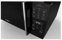 Whirlpool MCP 349 BL Chef Plus Kombinierte Mikrowelle mit hohem Grill, niedrigem Rost, knuspriger Platte + Griff, 25 Liter, schwarz