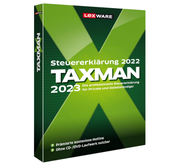 TAXMAN 2023 (für Steuerjahr 2022) | Minibox| Steuererklärungs-Software für Arbeitnehmer, Rentner u. Pensionäre, Familien, Studenten und im Ausland Beschäftigte