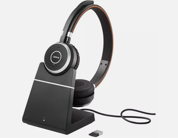 Jabra Evolve 65 SE Schnurloses Stereo-Headset Bluetooth-Headset mit Mikrofon mit Geräuschunterdrückung, langlebigem Akku und Ladestation - MS Teams Zertifiziert - Schwarz #1
